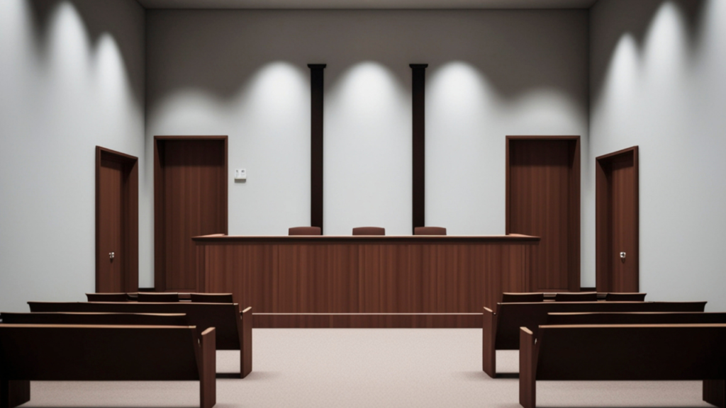 A court room representing criminal record expungement