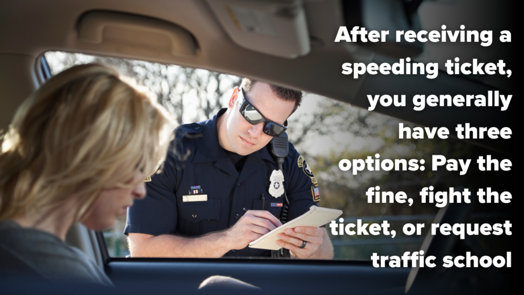 A cop pulling a woman over for a speeding ticket